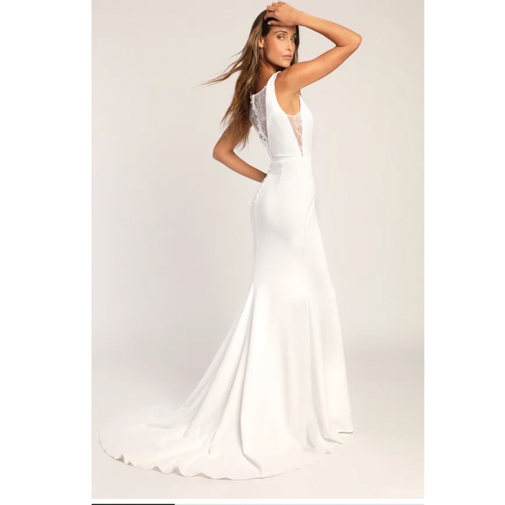 Lulus Long-Lasting Love Ivory Lace V-Neck Mermaid Dress Size XS New with‎ tags!
